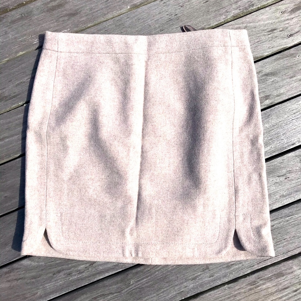 J Crew Tan Wool Mini Skirt